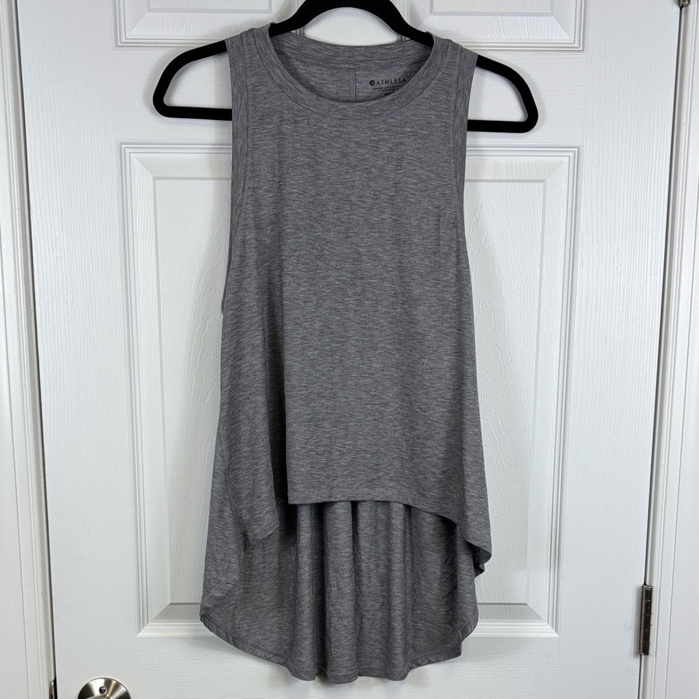 Athleta grey racerback tank top sz xxs